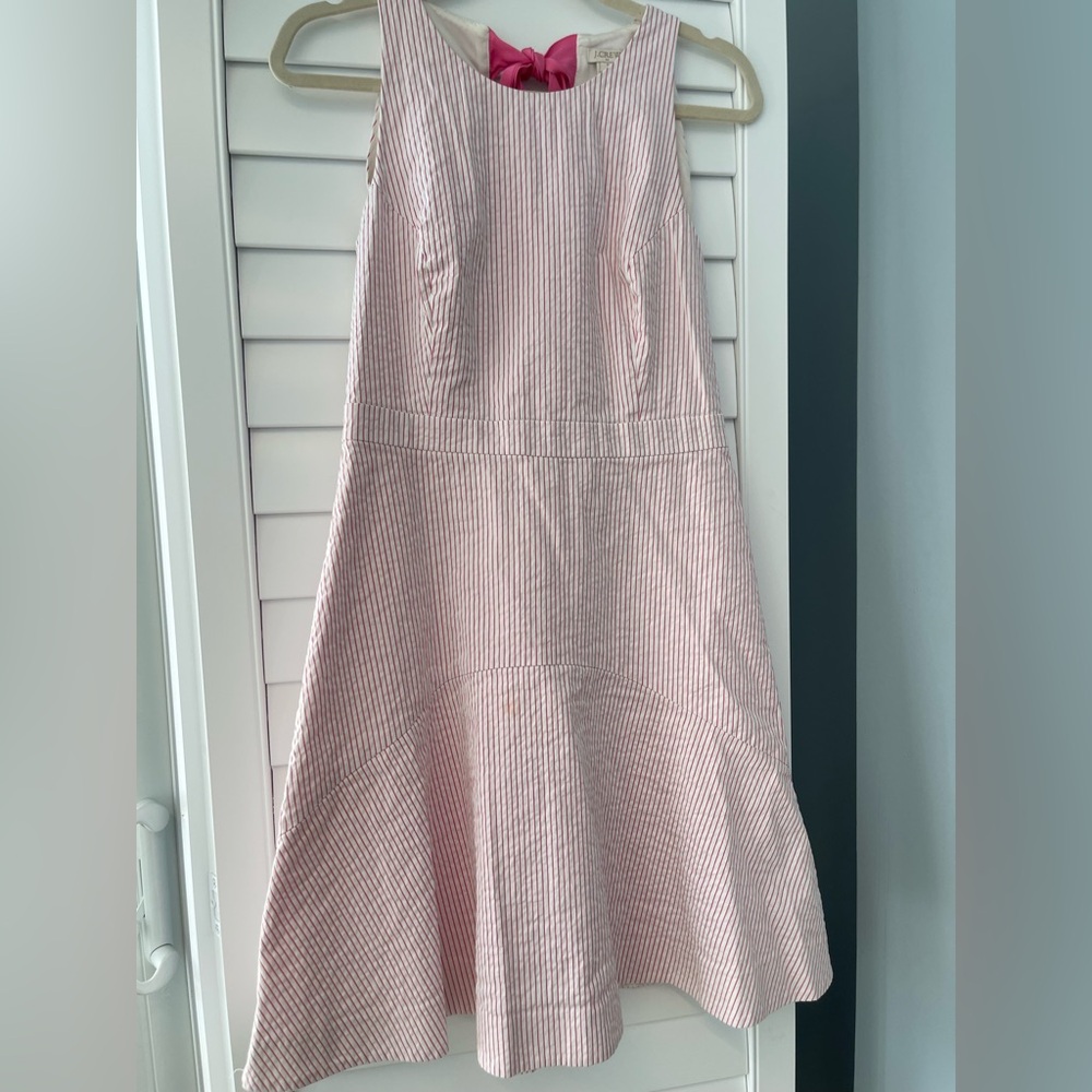 J.Crew Pink Pinstriped Dress